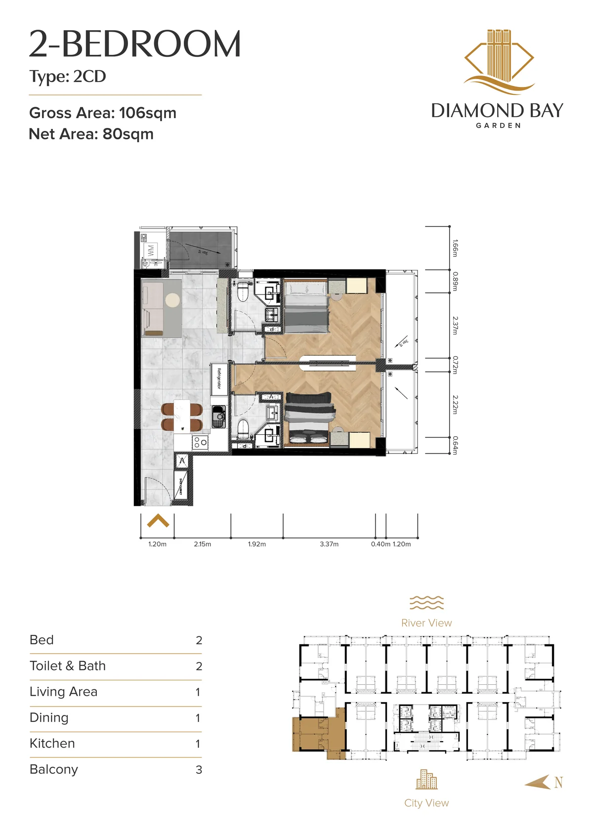 Diamond Bay Garden 2CD floor plan