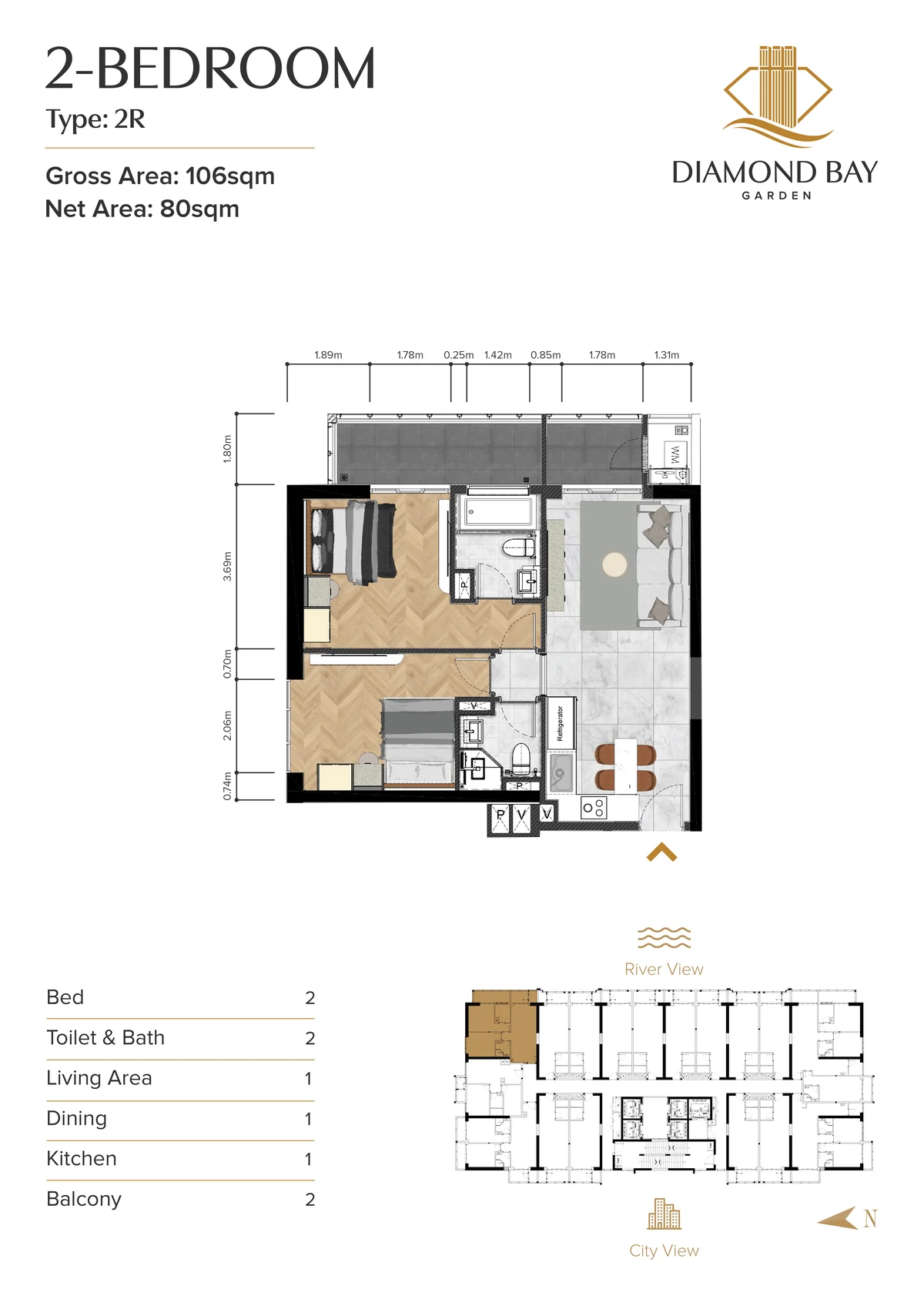 Diamond Bay Garden 2R floor plan